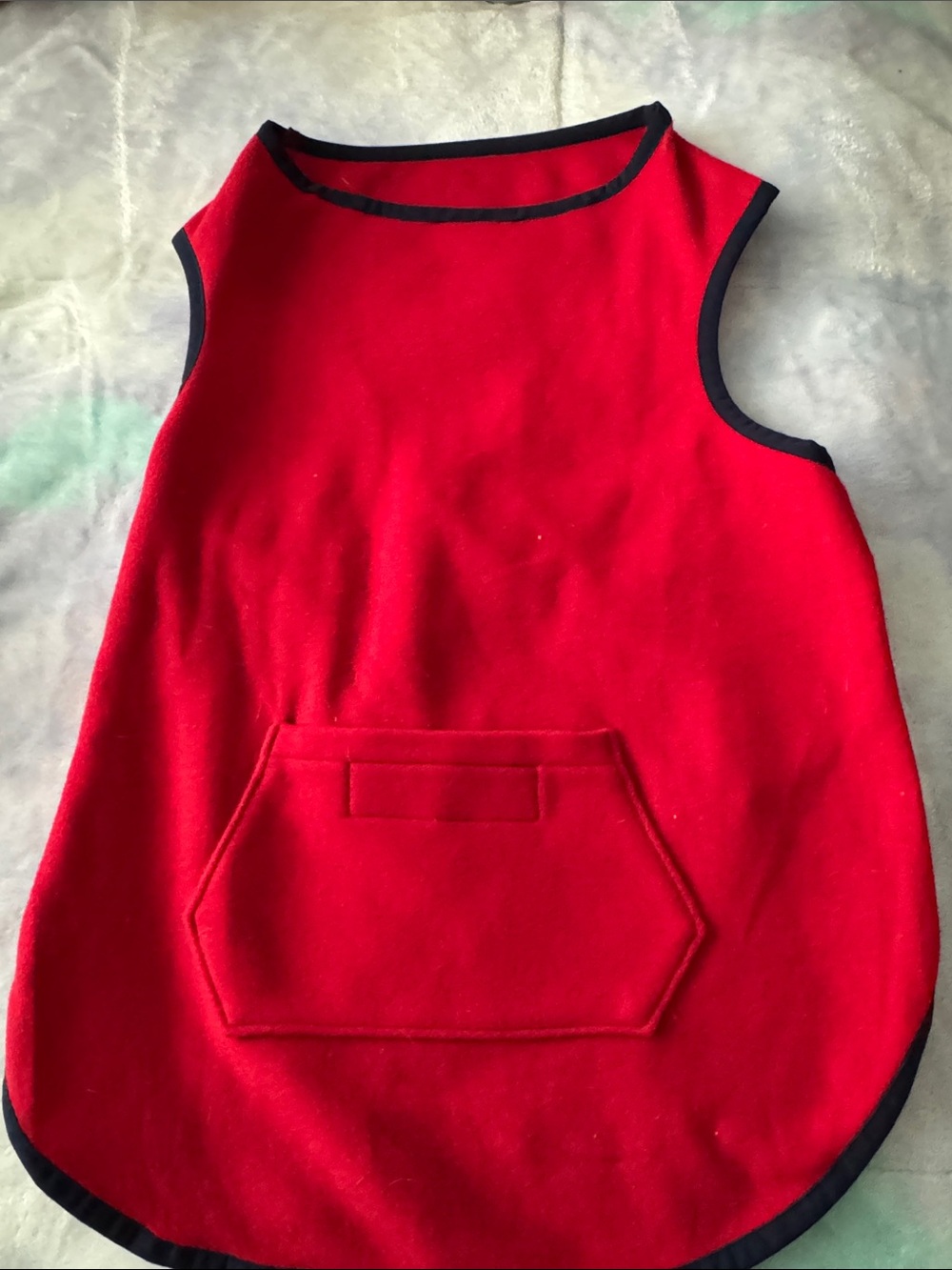 🌟 4 for $20Lands' End Red Fleece Dog Vest with Black Trim